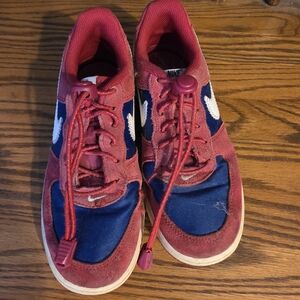 Nike Force 1 Kids Red and Blue Sneakers